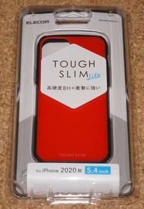 ★新品★ELECOM iPhone12mini TOUGH SLIM LITE 耐衝撃×高硬度8H レッド