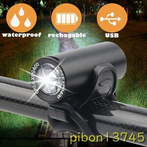 G1324: bike front light 400Lumen USB rechargeable outdoors bicycle head light waterproof cycling lamp mount bike accessory 