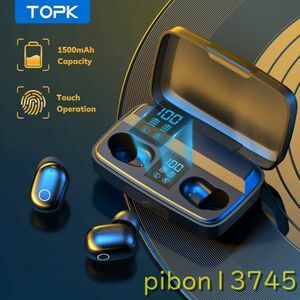 G1379：BluetoothV5.0 ワイヤレスヘッドフォン 指紋タッチ Bluetoothイヤホン 1500mAh 充電ボックス スポーツ防水 イヤフォン