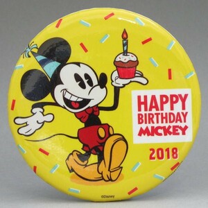 ディズニー　ミッキー　2018ハッピーバースデー缶バッジ　ミッキー生誕90周年記念　プロモーション　ディズニーランド　USA　新品