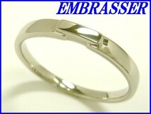 ☆新品☆『EMBRASSER』アンブラッセ Pt1000月甲丸リング メンズ【送料無料】_画像1