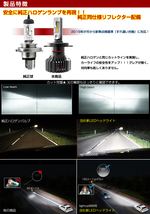 明るさカット完璧 マーチ K13 K12 K11 K10 車検対応16000LM PHILIPS ZES H4 Hi/Lo 6500K LEDヘッドライト 1年保証_画像4