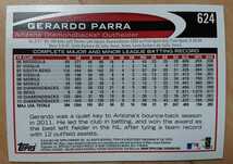 ★来日外国人 パーラ 巨人 読売 ジャイアンツ TOPPS 2012 GERARDO PARRA メジャーリーグ MLB 大リーグ DIAMONDBACKS ダイアモンドバックス_画像2