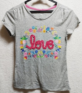 140㎝ GAP ギャップ 半袖 Tシャツ ピンクLOVE グレー