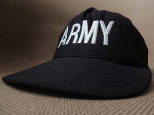 90's USA製 US ARMY EAGLE CREST 刺繍 キャップ ブラック アメリカ陸軍United States Army U.S. ミリタリー 軍物CAP帽子 ヴィンテージ 装備