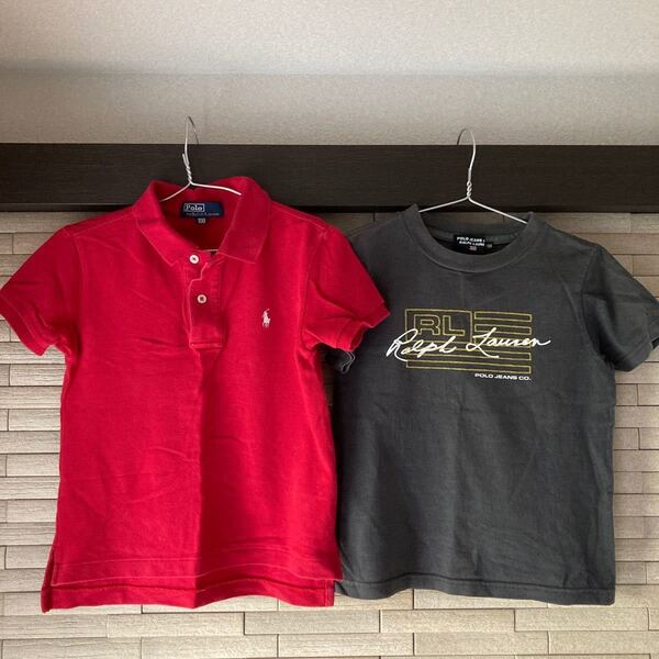 ラルフローレン ポロシャツ 半袖Tシャツ 子供 男の子 ポロ 100 RALPH LAUREN レッド ブラック ポロジーンズ