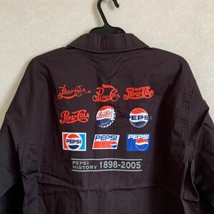 PEPSI Pepsi full Zip shirt jacket cotton 100% not for sale Cola Suntory Novelty men's tops outer garment jacket rare Logo 