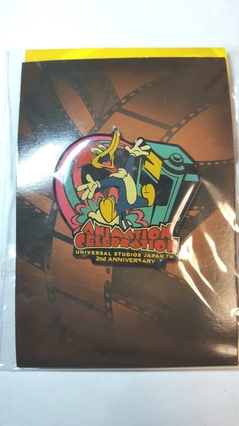 非売品 USJ 2nd anniversary ウッディー・ウッドペッカー Woody Woodpecker lapel pin pin badge ピンズ ユニバ 2周年 記念 ピンバッチ