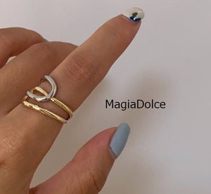  free shipping *MagiaDolce5546* combination ring double hoop ring Gold ring silver ring 8 number woman appear .. ring 