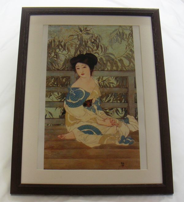 ■Kitano Tsunetomi après le bain, reproduction CG, Cadre en bois, Achat instantané, Peinture, Peinture japonaise, personne, Bodhisattva