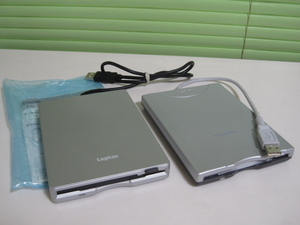 ☆★ジャンクPCパーツ★☆ USB接続/AC アダプタ不要 TOSHIBA Logitec FDD２点セット☆ 読込みできました♪-即決有☆彡