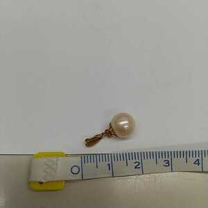 B1966[ beautiful goods ]K18 pearl 9mm pendant top 