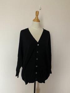 1 times put on beautiful goods *zucca rayon . cotton knitted cardigan * black 