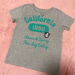 プリントTシャツ ワッペン付き 杢グレー