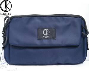  postage 350 jpy ~( prompt decision is free shipping ) new goods ti- Kelly clutch bag NAVY shoulder pochette DK-SEN-08 navy blue nylon D.KELLY travel case 