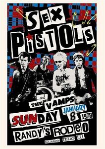 ポスター★セックス・ピストルズ（Sex Pistols）1978 アメリカ・テキサス公演ポスター★シド・ヴィシャス/ジョニー・ロットン/Punk/パンク