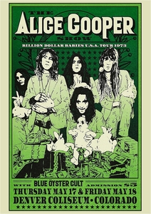 ポスター★アリス・クーパー（Alice Cooper）1973 USツアー・コロラド州★ショックロック/ビリオン・ダラー・ベイビーズ