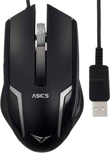 Alcatroz USBマウス USB Mouse Asic 5 G.Metal と アルミニウム合金 マウスパット(220x220x3mm) 丸形 防水 両面タイプ 2点セット