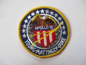 【送料無料】80s アポロ計画『アポロ16号』APOLLO16刺繍ワッペン/ミッション徽章パッチUSAアップリケ宇宙飛行士ロケット宇宙船 U1