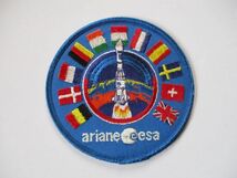 【送料無料】90s ギアナ宇宙センター『ARIANE ESA』アリアン5刺繍ワッペン/徽章パッチ アップリケ宇宙飛行士ロケット欧州宇宙機関EADS U2_画像1