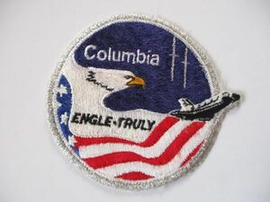 【送料無料・中古】80s スペースシャトル『STS-2』コロンビア号COLUMBIA刺繍ワッペン/パッチUSAアップリケ宇宙飛行士ロケットJAXA宇宙船 U2