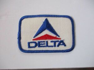 【送料無料】80s デルタ航空『DELTA』刺繍 ワッペン/ジェット旅客機ビンテージ飛行機パイロット航空会社アップリケ航空パッチ H1