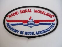 【送料無料】80s『RADIO SIGNAL MODELERS ACADEMY OF MODEL AERONAUTICS』AMA刺繍ワッペン/模型ビンテージ飛行機アップリケ航空ラジコン H1_画像1