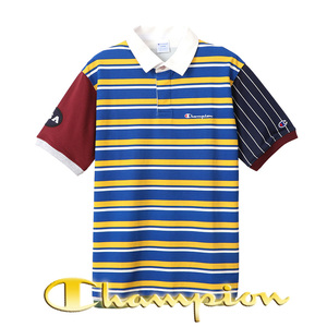 ◆新品 Champion GOLF チャンピオン ゴルフ クレイジーストライプ 半袖 ポロシャツ メンズ M 定価10,450円 抗菌防臭 速乾 鹿の子 カノコ