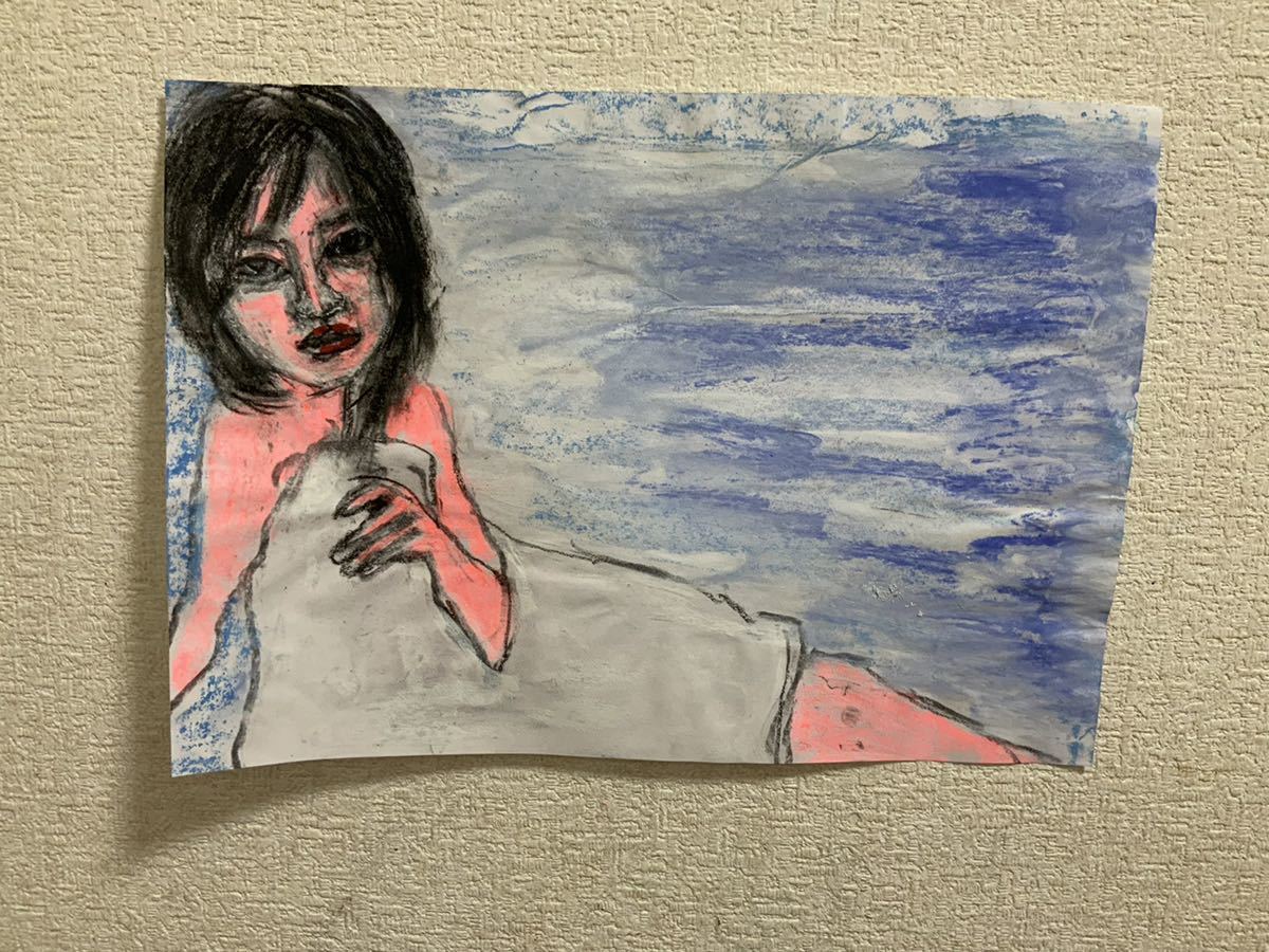 Artist Hiro C The Girl is Mine 6, Artwork, Painting, Pastel drawing, Crayon drawing