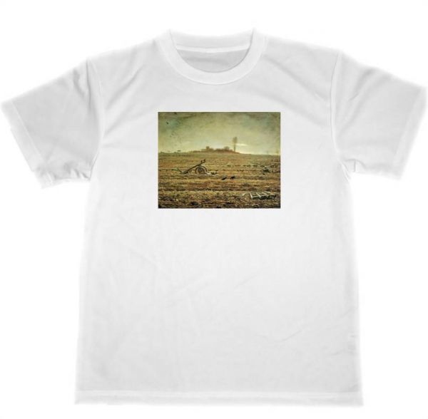 Jean Francois Millet Dry T-Shirt Meisterwerk Malerei Kunst Millet Goods Winterlandschaft mit Krähen, Größe L, Rundhals, Eine Illustration, Charakter