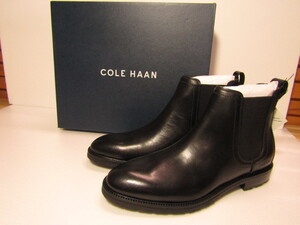Y送料無料△986未使用品【COLE HAAN コールハーン】箱 タグ付 C31817 ワーナーグランド WATER PROOF チェルシー サイドゴアブーツ 黒 9.5