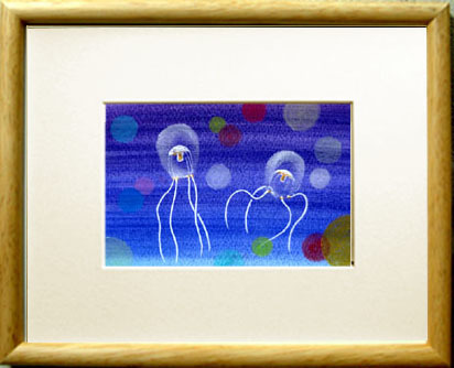 Nr. 7669 Baumwollqualle (2) / Chihiro Tanaka (Vier Jahreszeiten Aquarell) / Kommt mit einem Geschenk, Malerei, Aquarell, Natur, Landschaftsmalerei