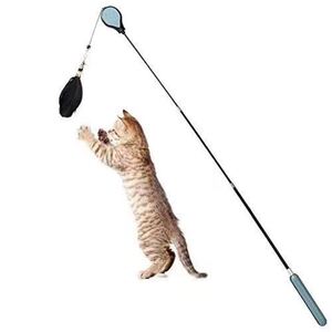 猫おもちゃ人気釣り竿 猫じゃらし羽のおもちゃ(ピンクとブルー二種類)