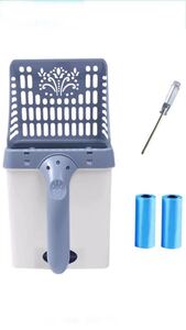 猫砂スコップ ネコトイレスコップ ケース付き お手入れ 猫 トイレ用スコップ 砂取り用品 2In1コップ・ゴミ箱一体