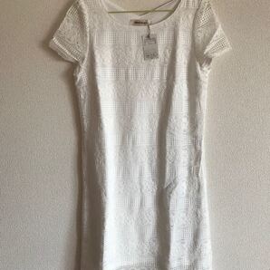 膝丈ワンピースミッシュマッシュレースワンピースホワイトワンピース