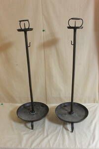 ■銅製 燭台 膳燭 一対 高さ：約69cm*古民具