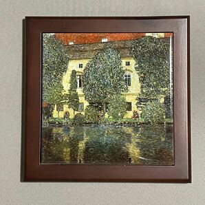 クリムト アッター湖畔のカンマー城Ⅲ フォトタイル木製フレーム付きの画像1