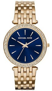 MK3406 Gold Blue Darci темно-синий голубой Gold аналог женские наручные часы Michael Kors 