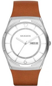 SKAGEN/スカーゲン SKW6304 BROWN LEATHER TITANIUM Melbye シルバー・ブラウンレザー メンズ腕時計 メンズ