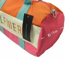 TOMMY　HILFIGER トミーヒルフィガー w86924104-681 キャンバス ミニボストンバッグ ミニダッフル ピンク×オレンジ_画像2