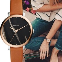 FOSSIL Jacqueline フォッシル ジャクリーン ブラック レザー マーブル レディース 腕時計 es4378_画像1