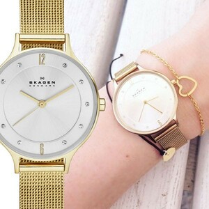 SKAGEN スカーゲン アニタ ゴールド SKW2150 Anita Gold Mesh レディース 腕時計 スワロフスキークリスタル