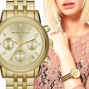 Michael Kors Michael Course Ritz Gold Chronograph Ladies Watch Mk5676