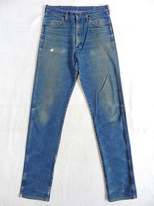 ⑥ Vintage WRANGLER Wrangler rare 60S 70S USA made 31MWZDN strut Denim pants hige atmosphere rare damage color long length 