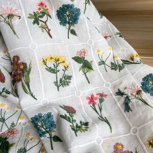 レース刺繍生地 花刺繍 豪華刺繍 50cm