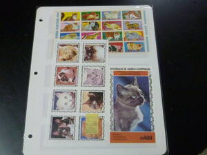 21MI　S　№11　猫 切手　世界各国　赤道ギニア　犬切手等含　計 小型シート+シートレット2種　未使用
