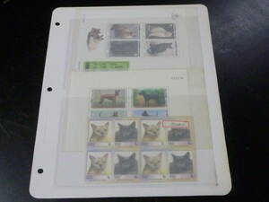 21MI　S　№21　猫 切手　世界各国　タイ・他　犬切手等含　計 小型シート2種+8枚ブロック4種　未使用