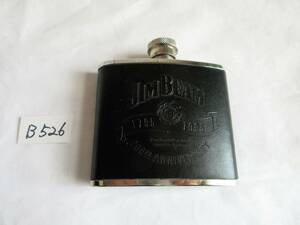 【B-526】JIM BEAM　200TH ANNIVERSARY　FLASK　黒　ボトル　4oz　未使用長期保管品