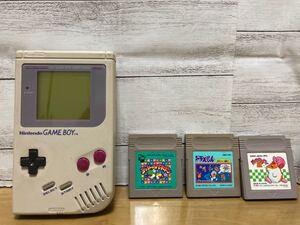 初代ゲームボーイ本体 動作確認済み! ソフト3本と電池付き