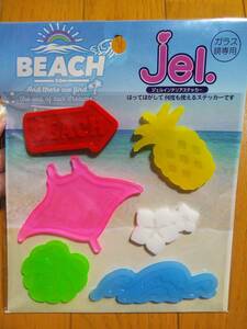  gel seal gel seat wall sticker gel interior sticker SEA sea beach pineapple hibiscus leaf wave new goods 